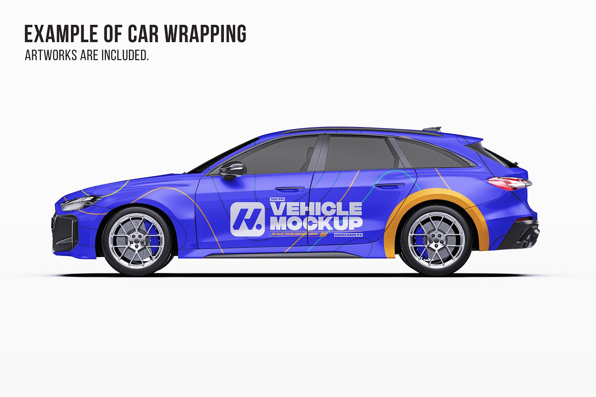 2027 Sport Performance Wagon Set, an Advertising Mockup by Halal Graphic Studio (Photo 7 of 12)