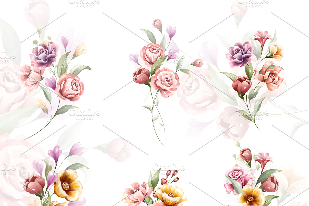 Colorful Florals with Alphabet set, an Object Graphic by Yorda Studio (Photo 3 of 15)