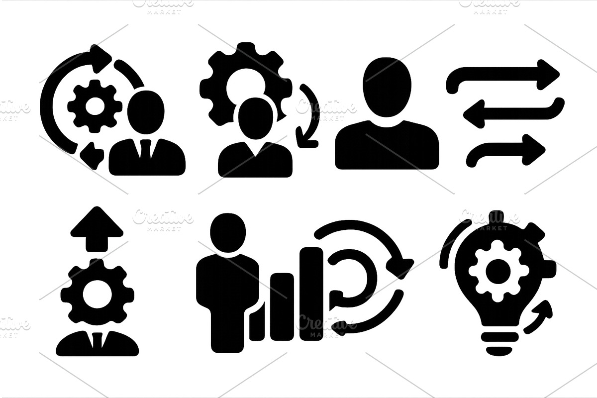 Business icons illustrating teamwork, a Finance Illustration by ZinetroN