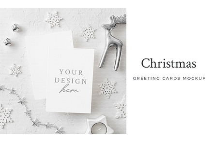 Christmas Greeting Card Mockup, a Print Template by Lena Zakharova