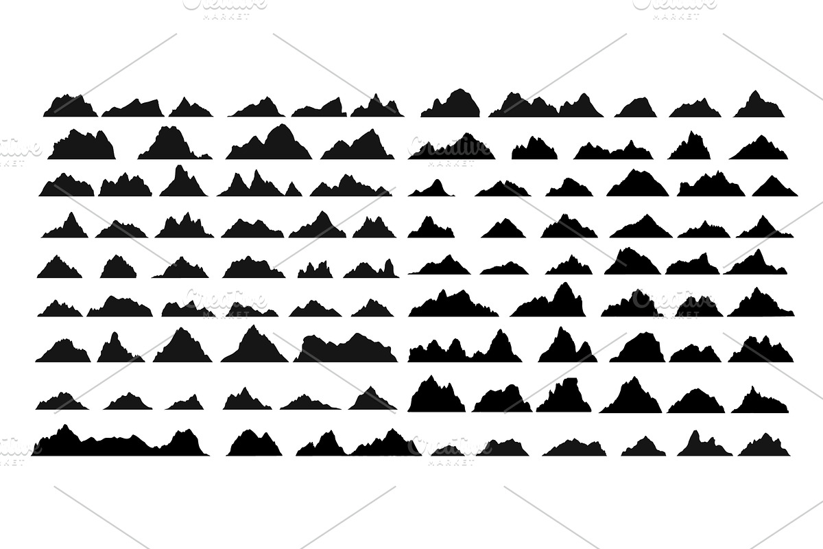 Mountains simple silhouette black, an Illustration by Valerie Bodnar