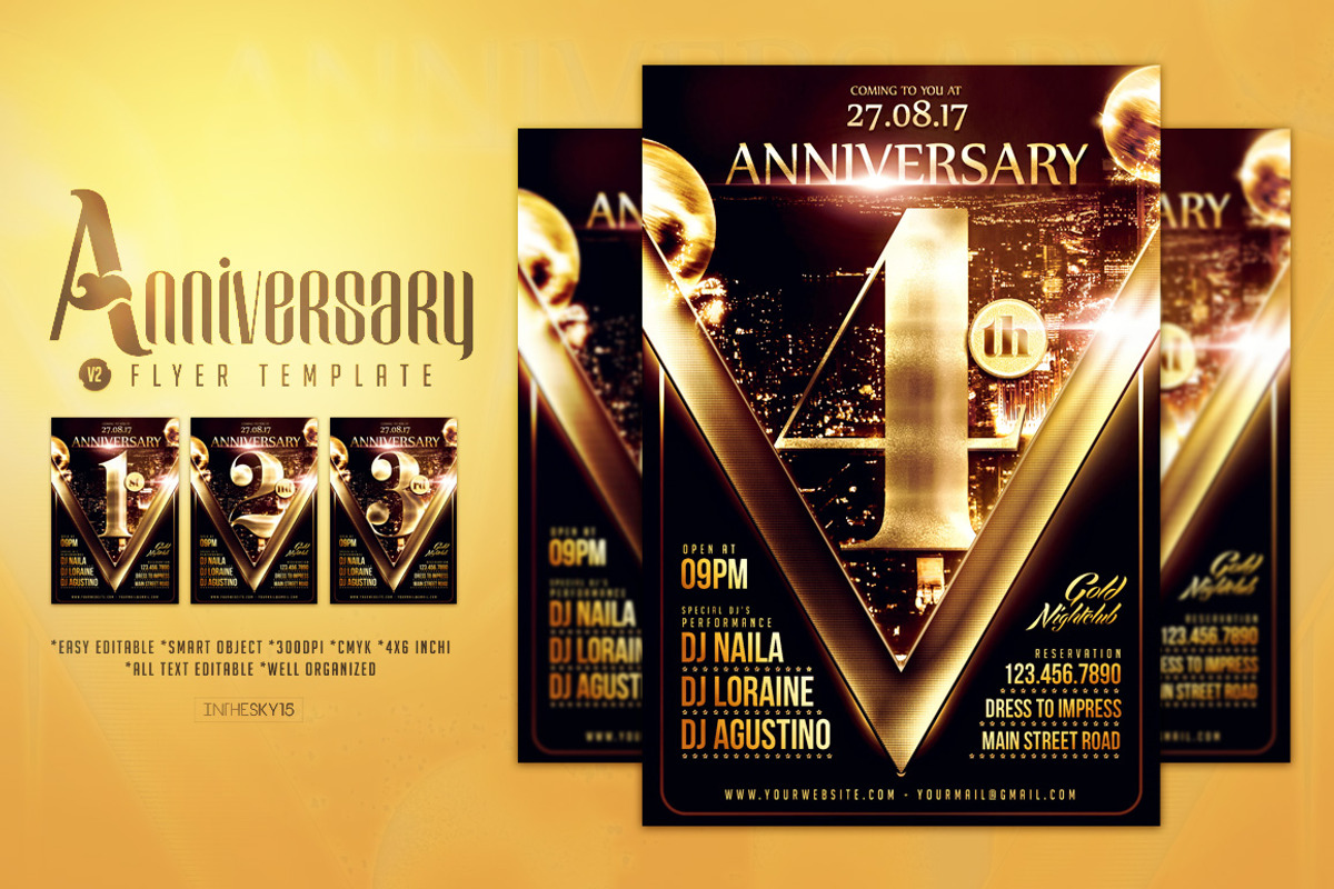 Anniversary Flyer Bundle, a Flyer Template by InTheSky15 (Photo 4 of 5)
