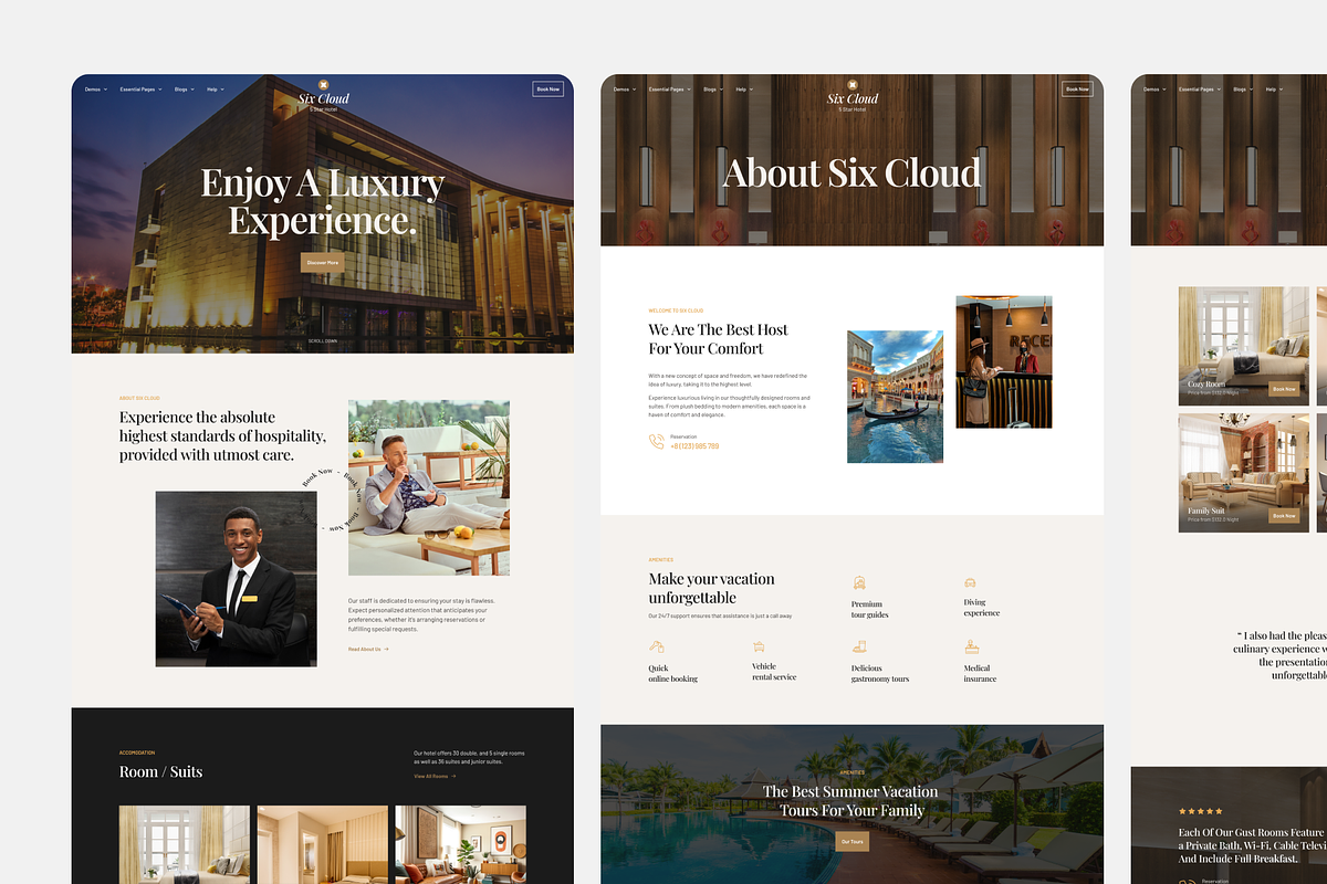Hotel Six - Resort & Hotel Figma, an UI Kit Template by FinestDevs (Photo 2 of 4)