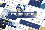 Blue and Gold Powerpoint Template, a Presentation Template by SKY CREATION (Thumbnail 1 of 6)