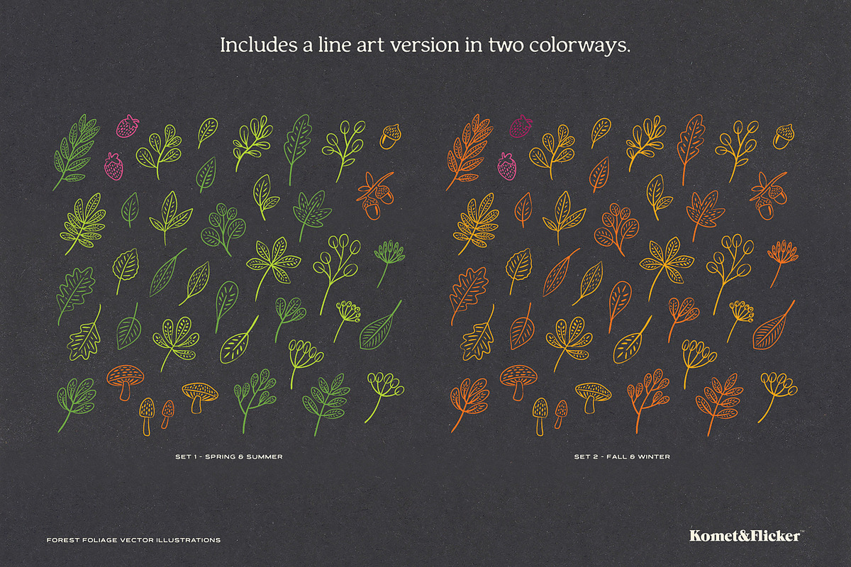 Forest Foliage Illustrations, an Object Graphic by Komet & Flicker (Photo 6 of 7)