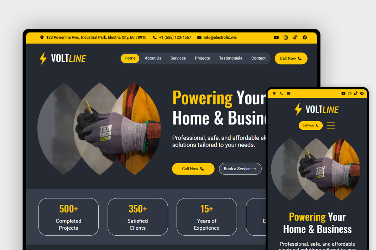 Electrician Wix Studio Website preview 3