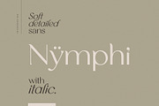 Nymphi | soft detailed sans + italic, a Sans Serif Font by Minna Kaario (Thumbnail 1 of 13)