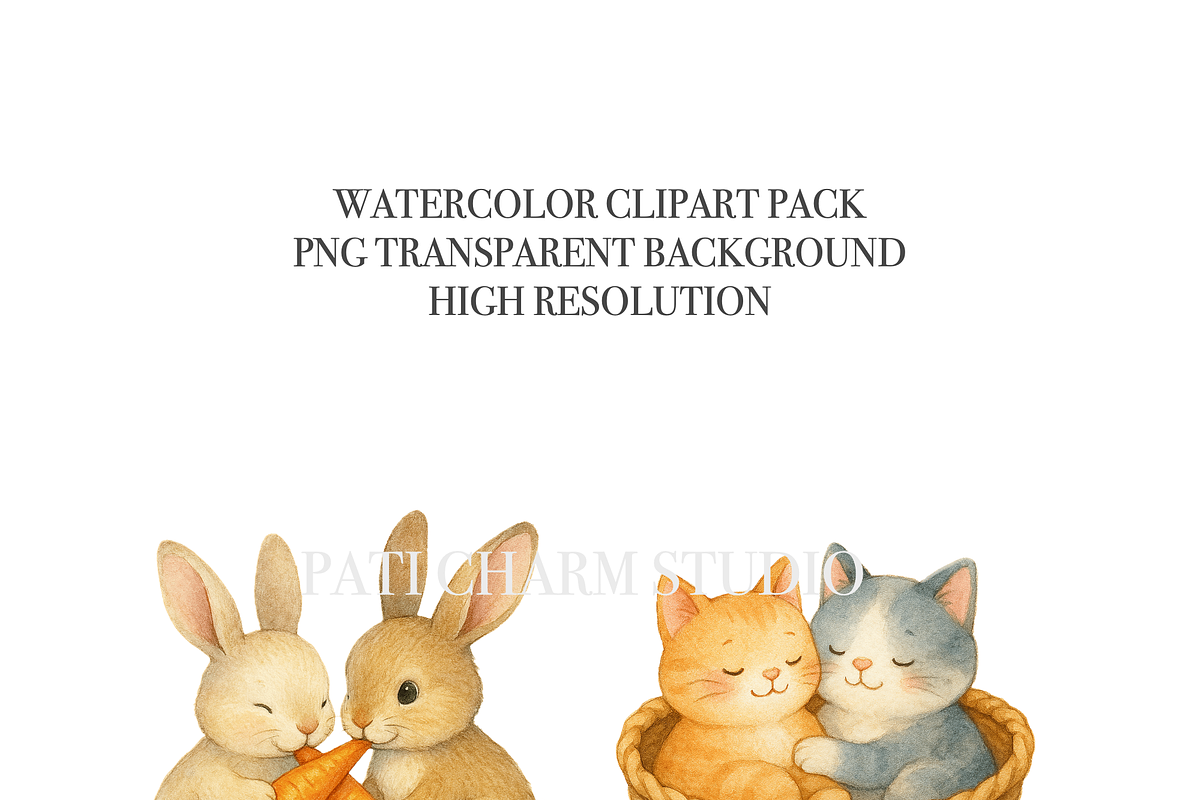 27 Animal Couple Clipart, an Animal Illustration by Pati Charm Studio (Photo 4 of 8)