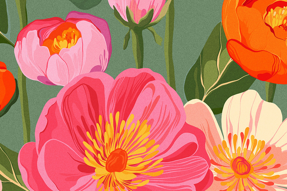 Lush Bold Botanical Floral Pattern, a Pattern Graphic by likorbut (Photo 12 of 13)