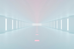 Futuristic corridor with light panels and center path line, a Background Photo by RF Images