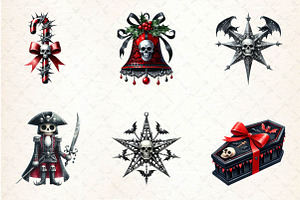 Gothic Christmas Sublimation Clipart