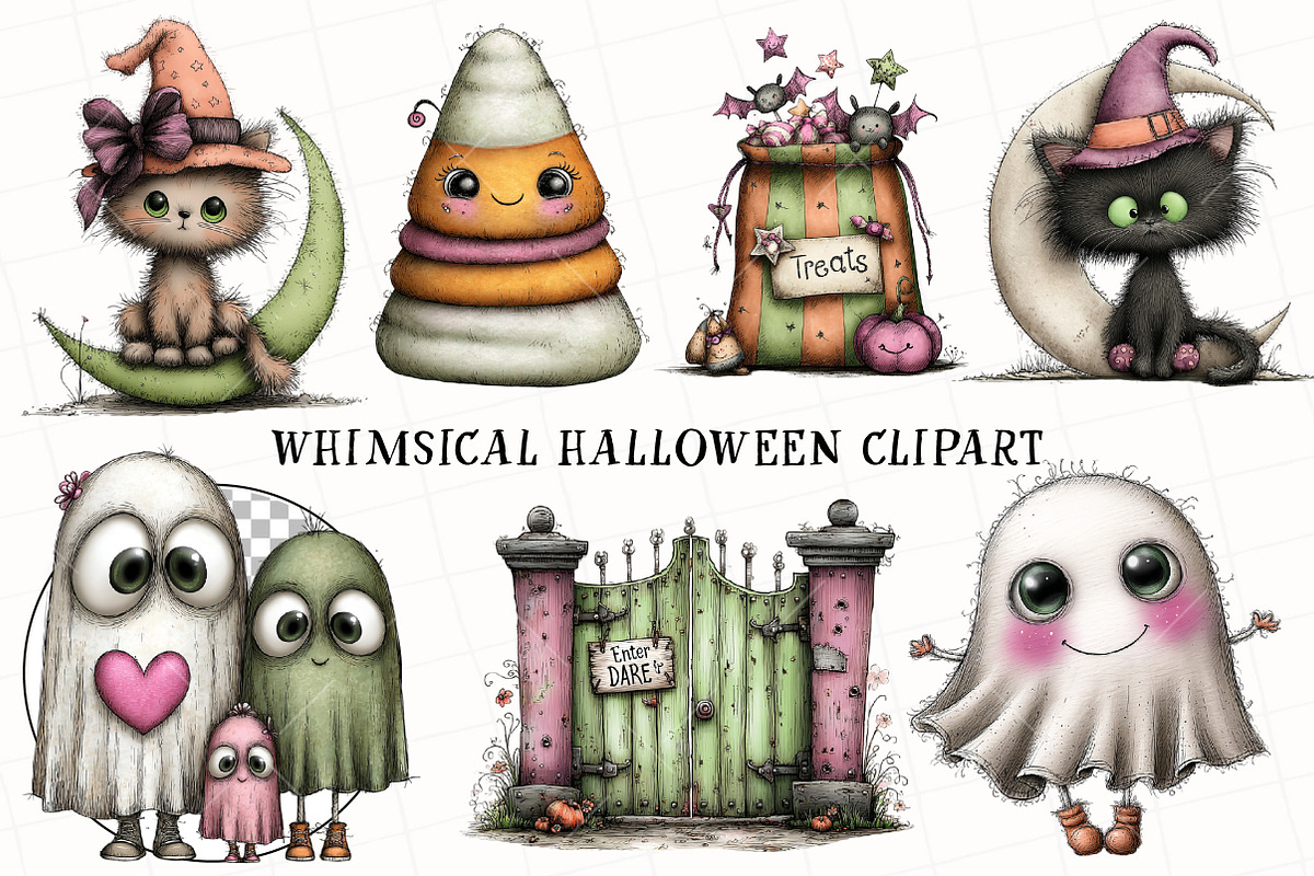 Whimsical Halloween Clipart, an Illustration by OK Design (Photo 2 of 6)
