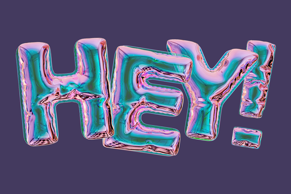 Blow - 3D Holographic Font, a Graphic by Alina Sh (Photo 5 of 7)