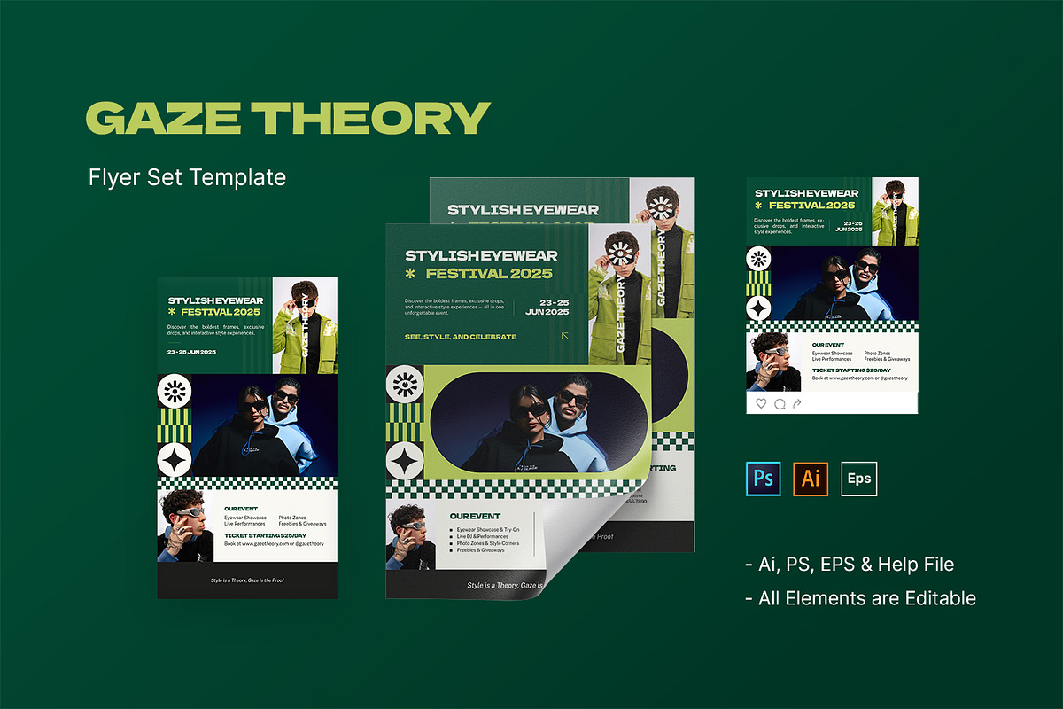 Gaze Theory - Flyer Set, a Flyer Template by StreaksideStd (Photo 1 of 3)