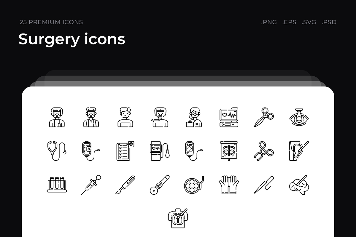 Surgery icons, an Outline Icon by Wencory