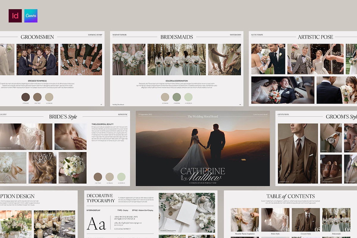 Wedding Mood Board Template (Digital, a Stationery Template by BrandPacks (Photo 1 of 6)