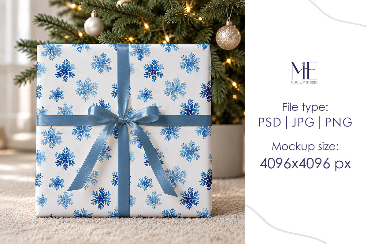 Christmas Gift Wrapping Paper Mockup, a Packaging Mockup by Mie Mockup Studio (Photo 4 of 7)