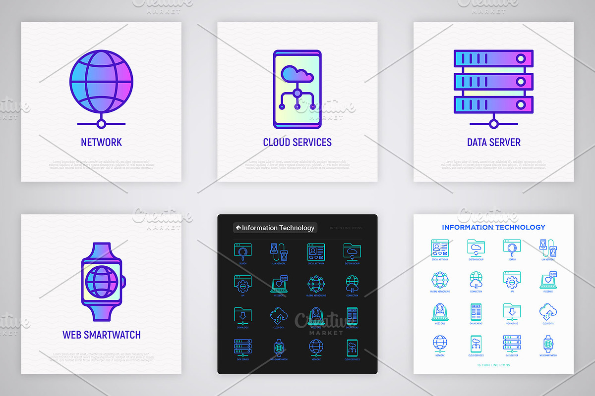Information Technology Icons Set, an Outline Icon by Alex Blogoodf (Photo 6 of 7)