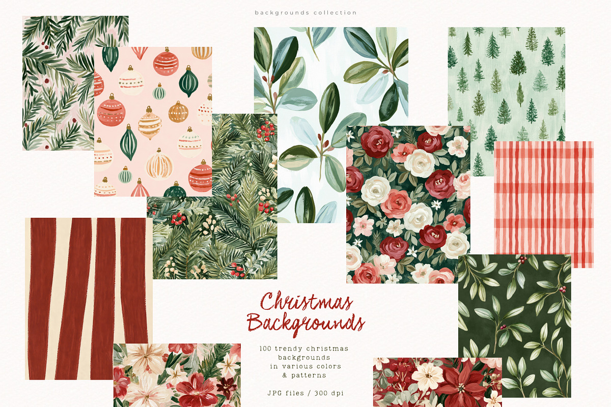100 Christmas Backgrounds, a Background Graphic by PeDe Designs (Photo 16 of 16)