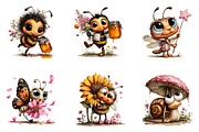 Cute Insects Clipart, a Seasonal Illustration by CreationArt (Thumbnail 2 of 5)