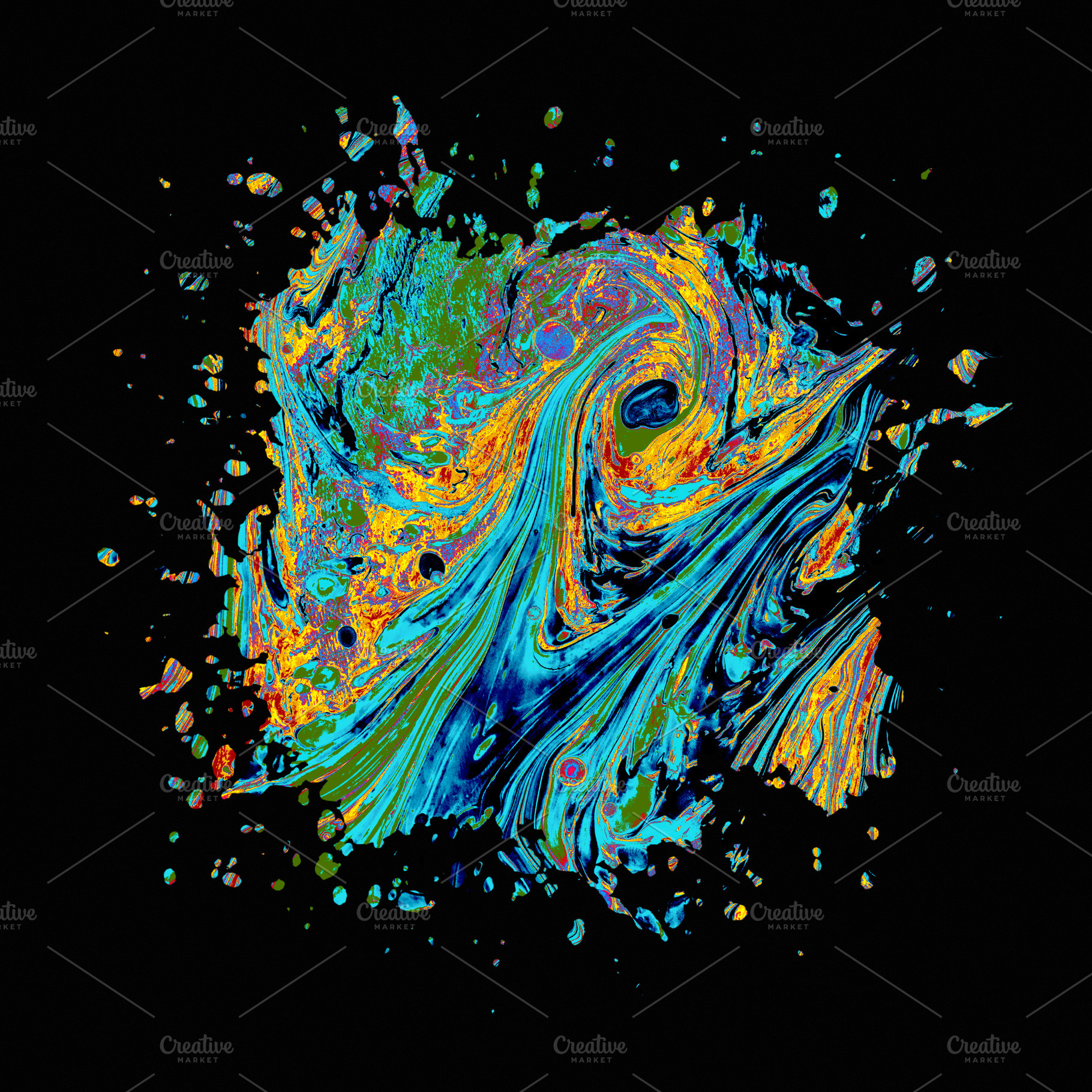 Abstract multicolored splash stain, an Abstract Photo by BOOCYS