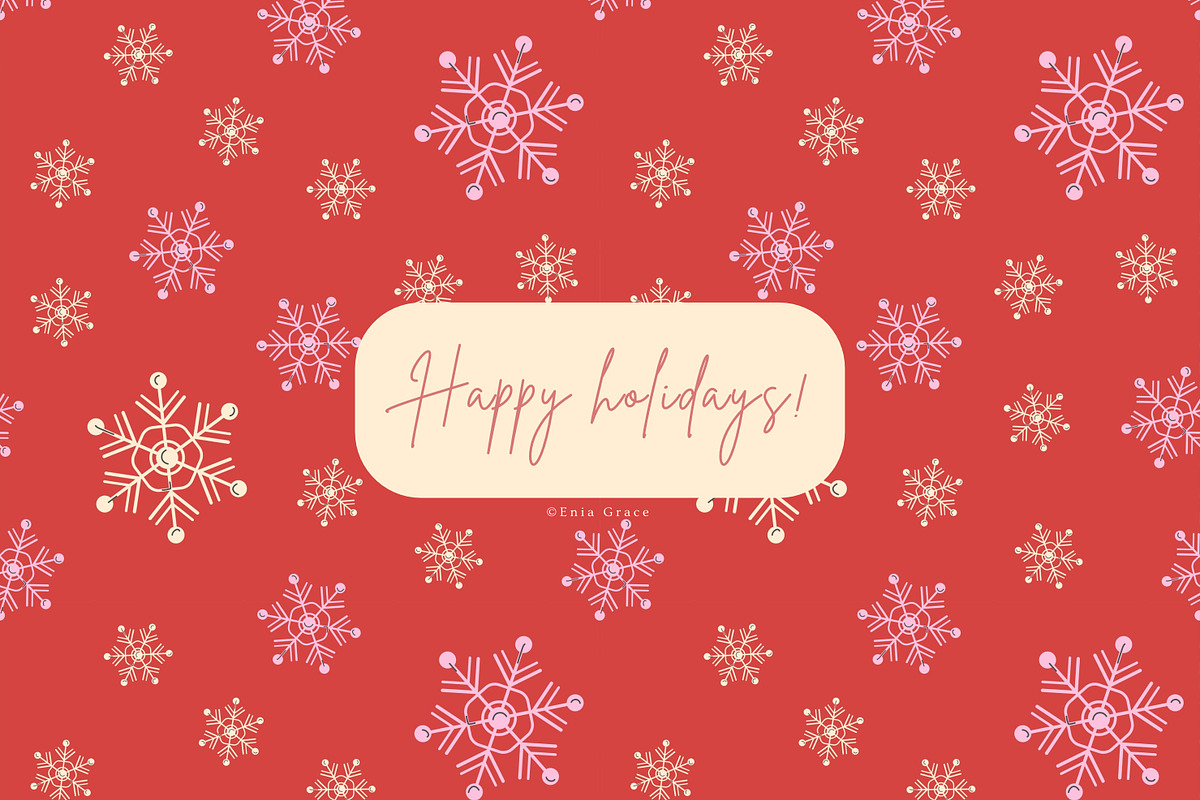 Christmas Clipart and Patterns, a Seasonal Illustration by Enia Grace (Photo 16 of 16)