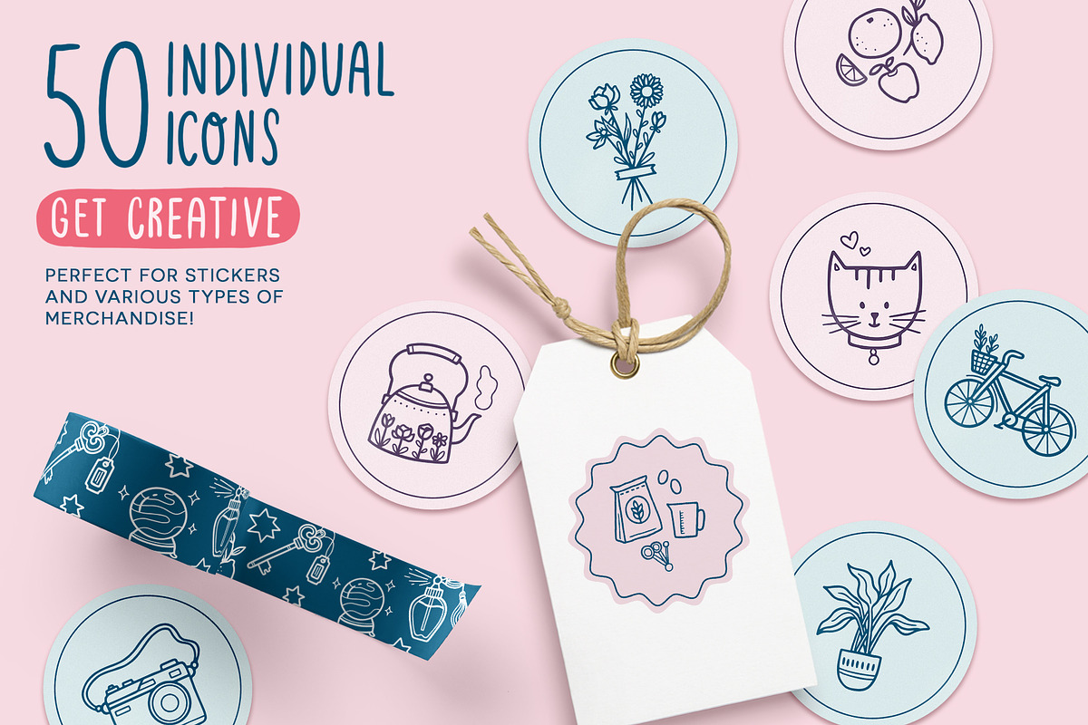 50 hand-drawn icons - Vector, an Outline Icon by Carole Chevalier (Photo 2 of 6)