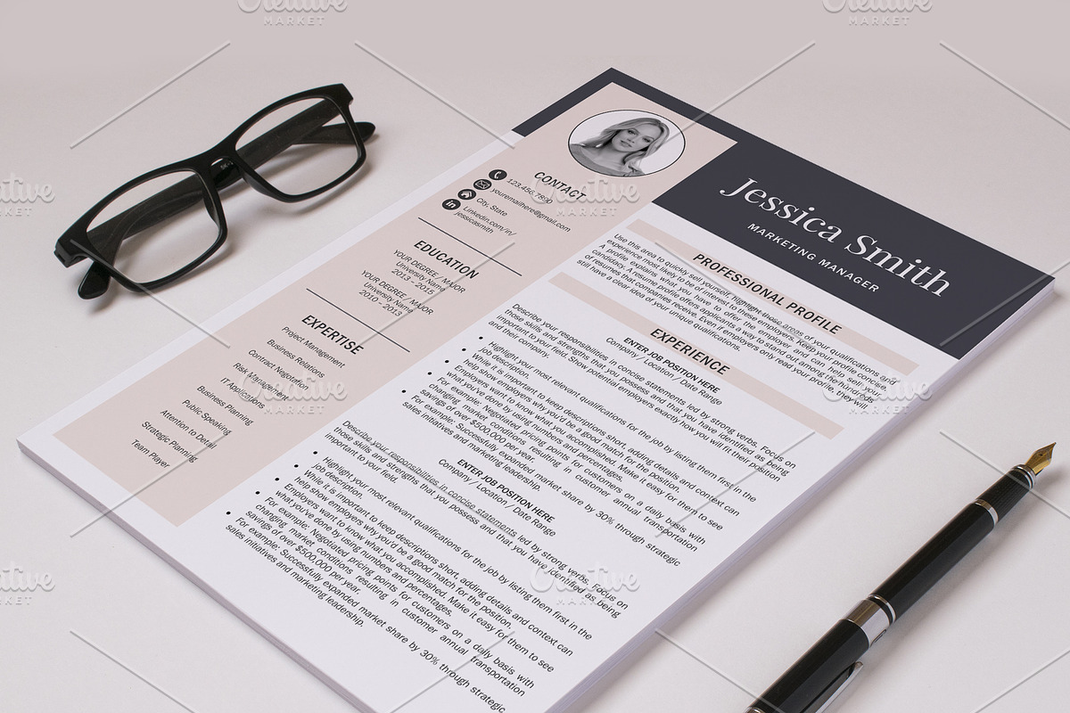 Resume Template with Photo / CV, a Resume Template by Klamp Studio (Photo 8 of 9)
