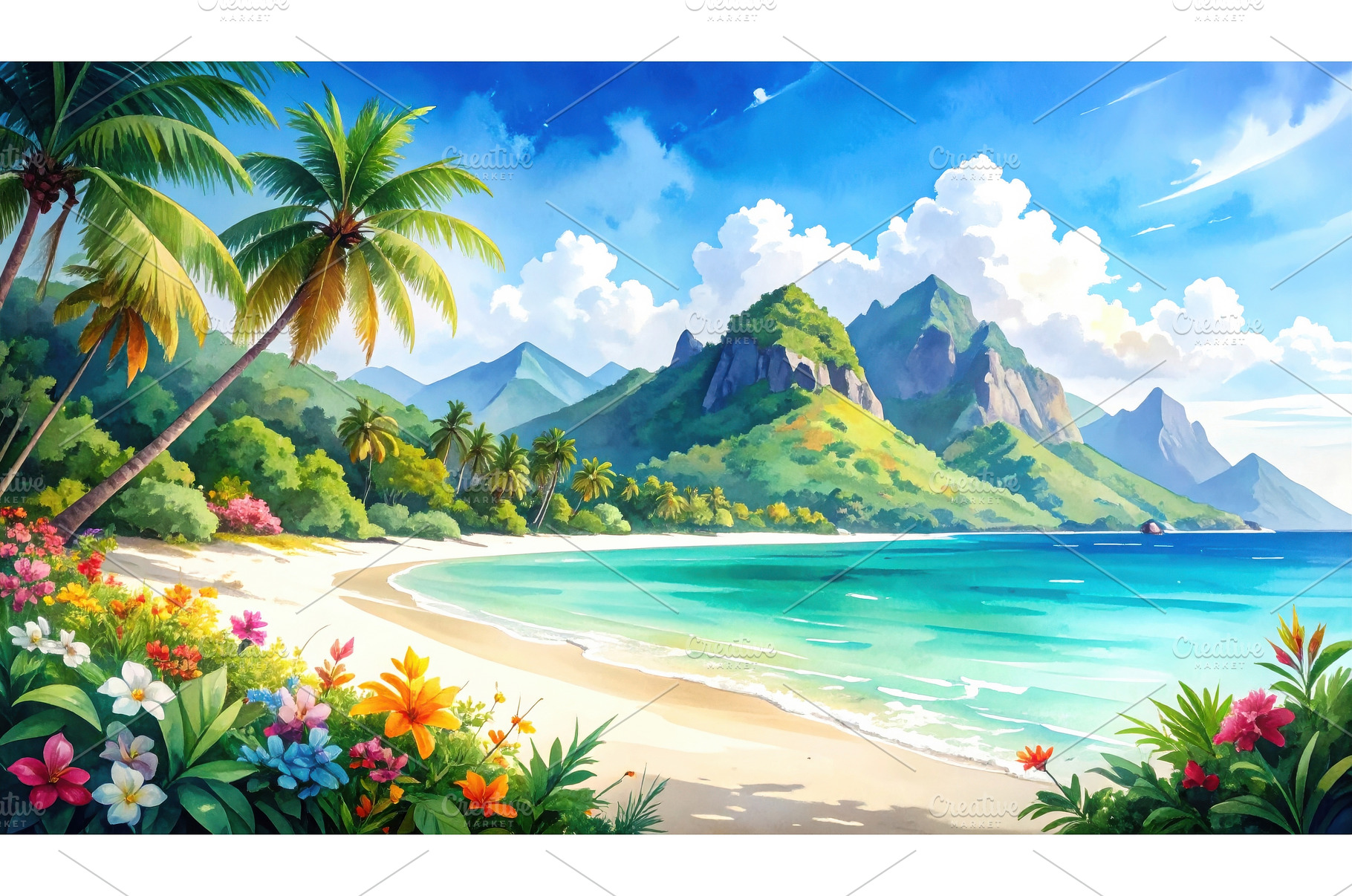 Tropical island beach with colorful, a Nature Photo by Igor Tichonow