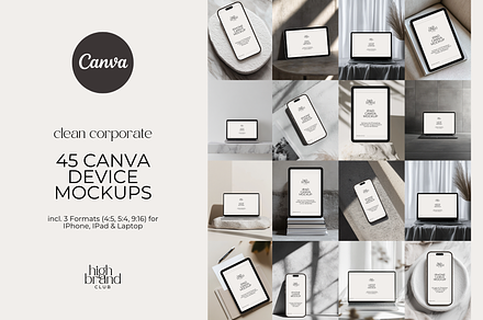 Canva Device Mockups Clean Grey, a Mockup by highbrandclub