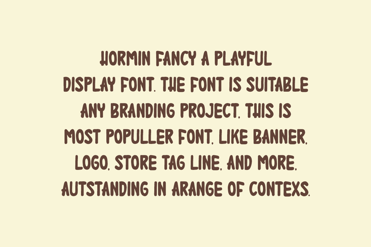 Hormin Fancy Font, a Sans Serif Font by Iqsiart Studio (Photo 3 of 7)