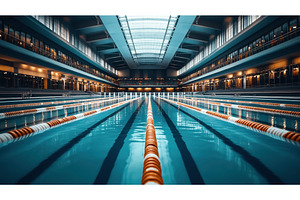 Indoor Olympic-sized swimming pool, an Architecture Photo by Sergey Kotenev