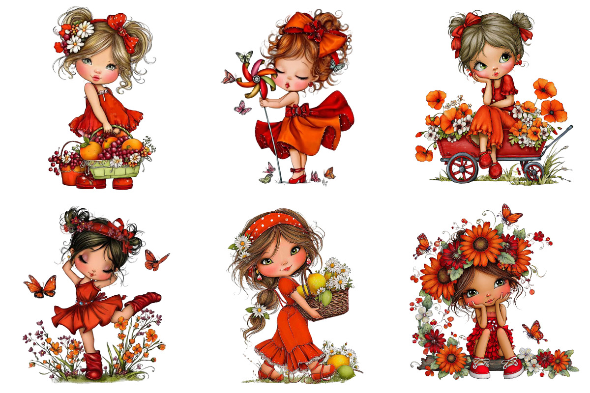 Summer Enjoy Little Girl Clipart, a Seasonal Illustration by designcity5 (Photo 3 of 5)