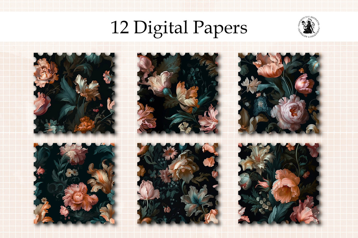 Baroque Flowers Seamless Pattern, a Pattern Graphic by Pawsitively Aesthetic (Photo 3 of 3)