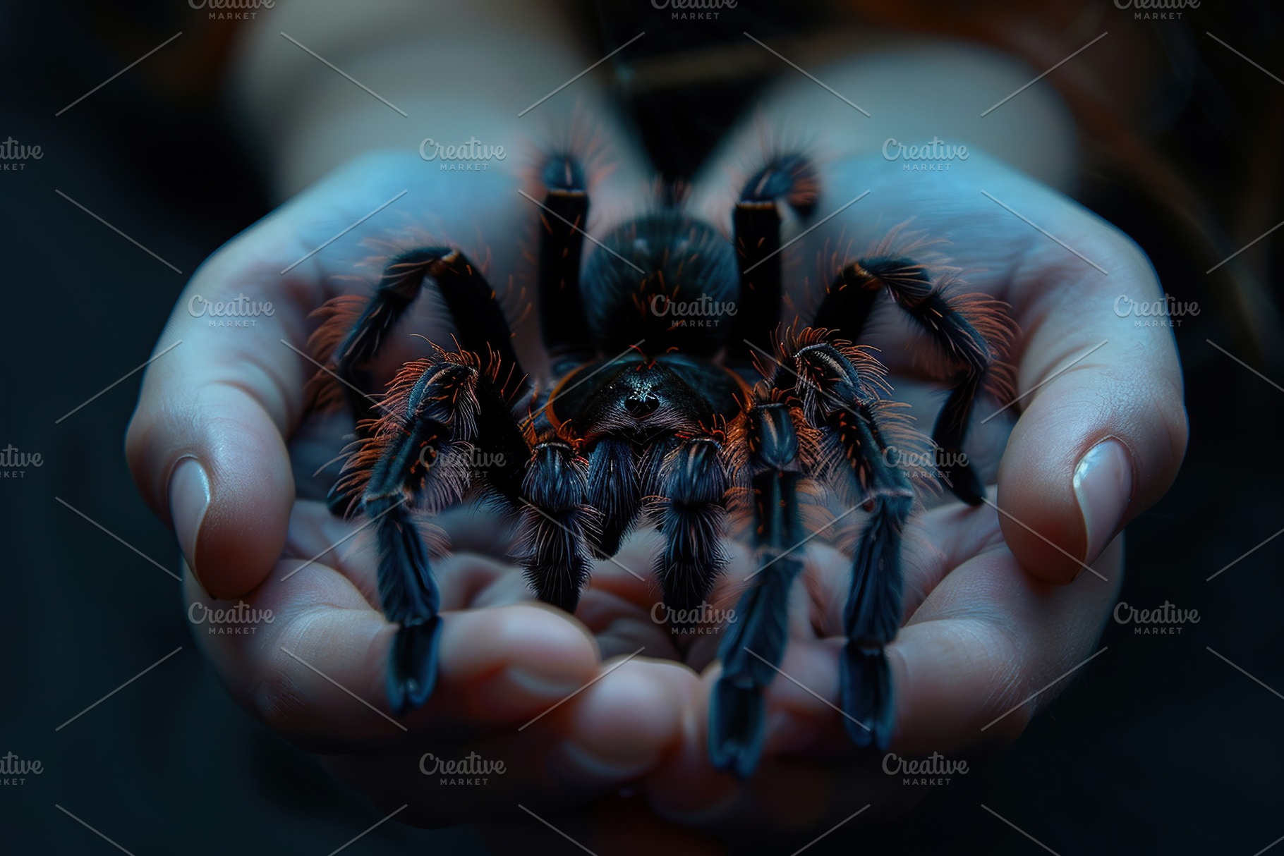 Big tarantula spider on female hands, an Animal Photo by AlyaAnd