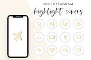 200 Instagram Story Highlight Icons, a Social Media Template by Blog&Glow (Thumbnail 1 of 4)