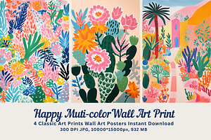 4 happy muti-color art print, a Decorative Illustration by ARTOZEN DIGITAL