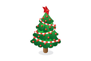 Isometric christmas tree., a Decorative Illustration by Booblgum