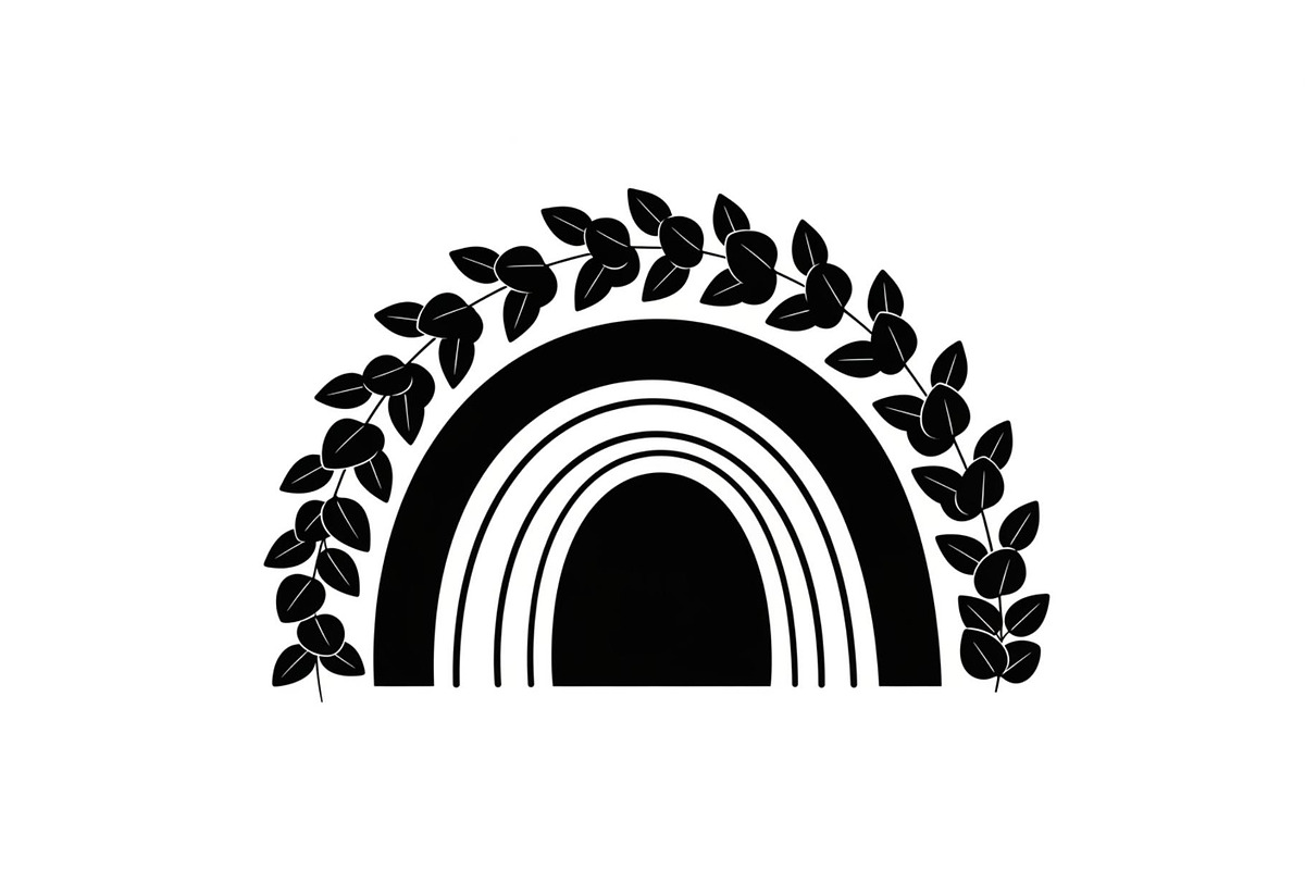 Boho Rainbow Floral Arch SVG Bundle, an Illustration by Creativeshirt (Photo 10 of 31)