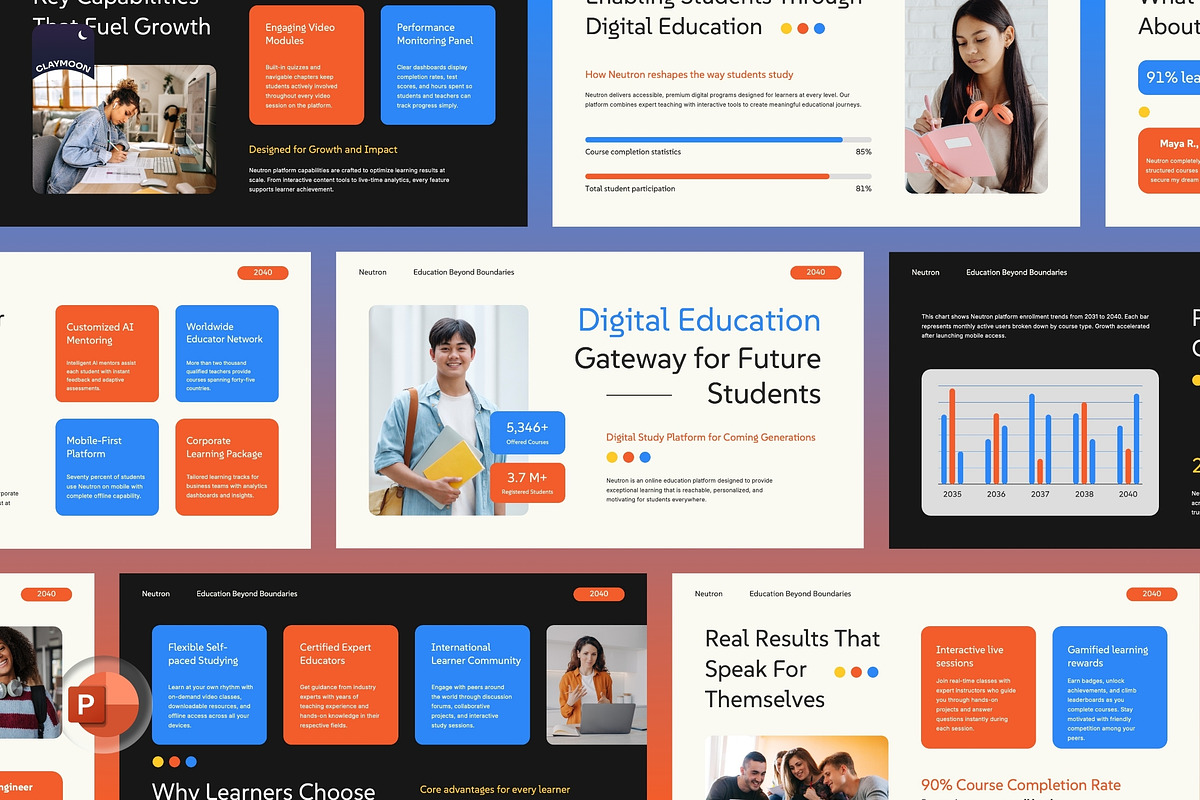 Online Study Platform Pitch Deck, a Presentation Template by Claymoon Lab (Photo 2 of 7)