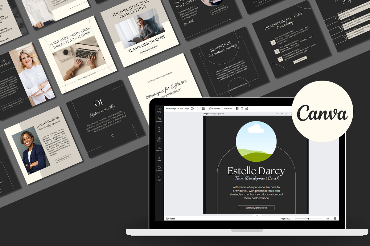 50 Coaching Post Canva Templates, a Templates & Theme by ...