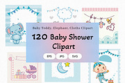 Baby Shower Clipart Bundle, an Illustration by Helospace (Thumbnail 1 of 10)