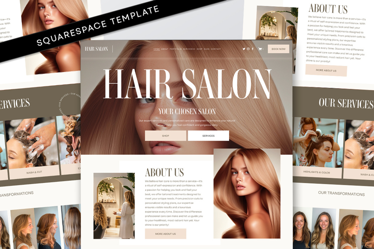 Hairdresser Stylist Website Template, a Templates & Theme by Template Twist Shop (Photo 1 of 10)