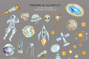 Astronomy watercolor collection, an Illustration by CrystalinaShop (Thumbnail 2 of 10)