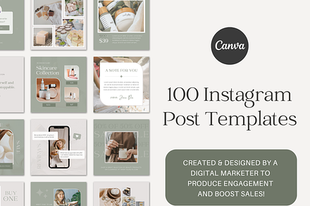 100 Instagram Post Design Templates, a Social Media Template by Gebers Marketing & Design