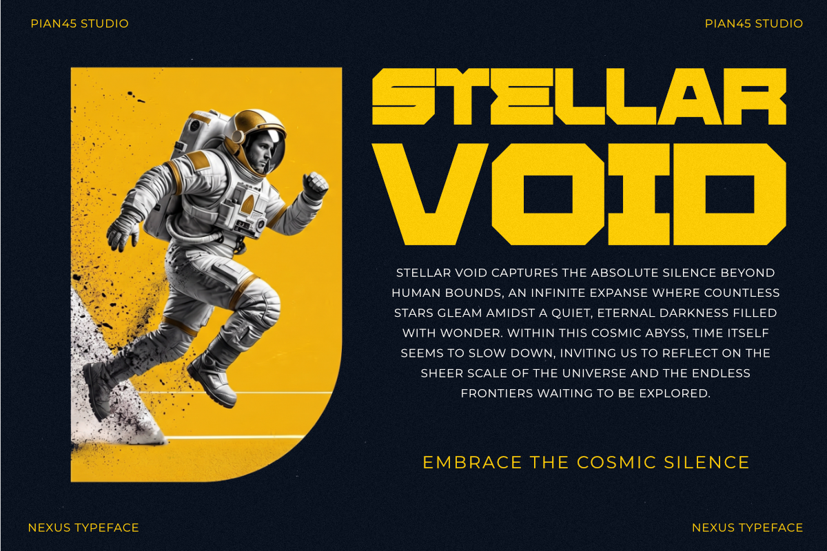 Nexus - Futuristic Display Font, a Sans Serif Font by Pian45 Studio (Photo 4 of 8)