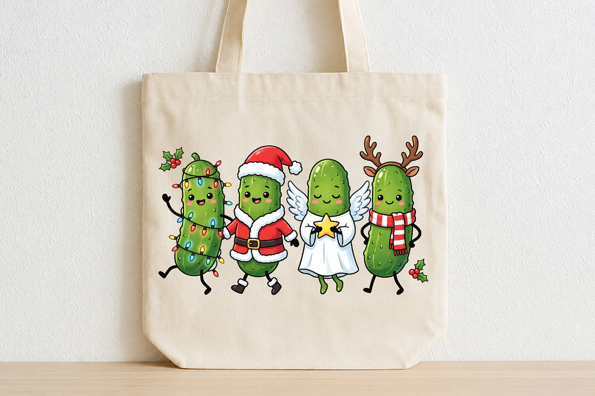 Christmas Pickle Doodles Characters, a Seasonal Illustration by CraftArtStudio (Photo 2 of 4)