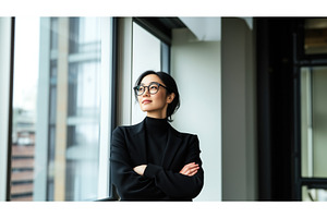 Asian female executive with glasses, a Person Photo by Sergey Kotenev