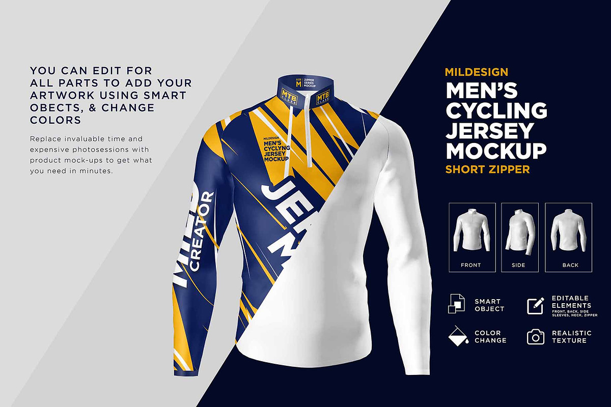 Mens Cycling Jersey Mockup, a Product Mockup by Mildstudio (Photo 5 of 5)
