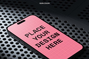 Mobile Phone Mockup Perforated Metal, an iPhone Mockup by smishura (Thumbnail 6 of 13)